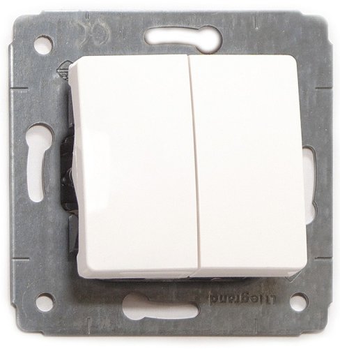 Выключатель без рамки Legrand Cariva 2-кл. белый картинка